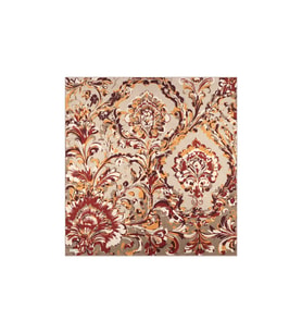 Bursa İpek Bej Flower Desen Twill İpek Eşarp