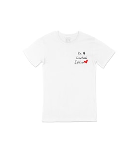Limited Edition Cep Logo Tasarımlı Beyaz Tişört