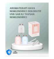 Mey İthalat® 200 ml Tavşan Kulaklı Ultrasonik Hava Nemlendirici ve Gece Lambası