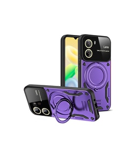 Vivo Y16 Kılıf Joy Lens Standlı Kapak - Mor