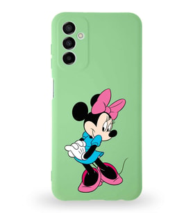 Samsung Galaxy M13 Uyumlu Lansman Kılıf Altı Kapalı İçi Kadife  Minnie Mouse-F Tasarımlı  Kapak (Şeffaf)