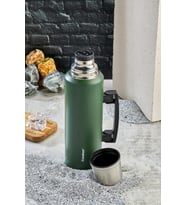 Cooker 1,5 Litre Kulplu Çelik Termos CKR-2085 Yeşil (Turuncu)