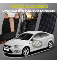 Ford Mondeo Siyah Renk Tay Tüyü Cepli & Terletmez Sırtlı Oto Koltuk Minder Seti - Koltuk Koruma Kılıfı (ÖN & ARKA TAM SET)