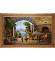 Çerçeveli Paspartulu Manzara Tablo ah1959 (Gold)