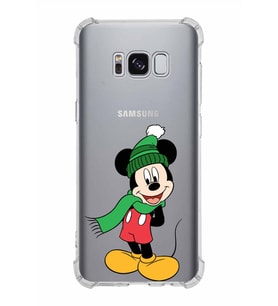 Samsung Galaxy S8  Köşe Korumalı Antişok Kapak Mickey Mouse Tasarımlı Şeffaf  Kılıf