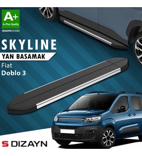 S-Dizayn Fiat Doblo 3 Kısa Şase Skyline Krom Yan Basamak 203 Cm 2023 Üzeri A+ Kalite