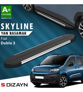 S-Dizayn Fiat Doblo 3 Kısa Şase Skyline Krom Yan Basamak 203 Cm 2023 Üzeri A+ Kalite