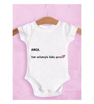 Unisex Bebek Beyaz Amca Baba Yarısıdır Zıbın
