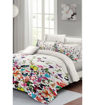 Çift Kişilik Nevresim Takımı Özel Dokuma Pamuk Saten Colorfull Butterfly
