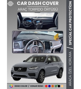 VOLVO XC90 TORPİDO ÖRTÜSÜ (2015-2024) Torpido Örtüsü Panel Halısı Torpido Koruma Tam Uyum UV Koruma