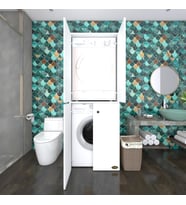 Kenzlife çamaşır-kurutma makinesi dolabı kapaklı jelena byz 180*70*60 banyo çift katlı arkalıksız (Karışık)