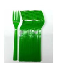 YEŞİL RENK ÇATAL 25 ADET Çatal Sert Dayanaklı Plastik Lüks Kullan At Doğum Günü Parti Çatalı