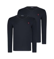 İKİLİ SET T8587 DEWBERRY V YAKA ERKEK SWEATSHIRT-SİYAH-SİYAH