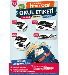 Okul Etiketi Kalem Defter Etiketi Özel İsim Yazılabilen Etiket Seti - İsim Etiketi-T529-OE85