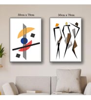 geometri şekiller 3 dans figür tablo resim kanvas 2 adet 50x70