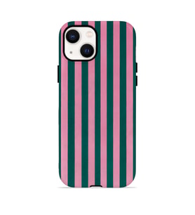 iPhone 15 Plus Vorian Çift Katmanlı MagSafe Kılıf Pink Navy Cabana