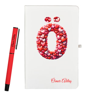 Kişiye Özel Sevgiliye Hediye Defter ve Kalem Hediye Seti