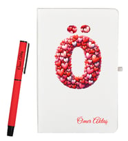 Kişiye Özel Sevgiliye Hediye Defter ve Kalem Hediye Seti