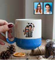 Kişiye Özel Karikatürlü Siyah Beyaz Taraftar Sevgiliye Hediye Kupa Bardak Pro Sevgililer Günü Hediyesi