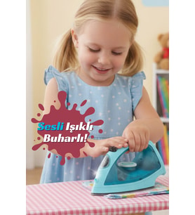 Mavi Sesli Işıklı ve Buharlı Oyuncak Ütü Evcilik Mutfak Oyunu 21 Cm