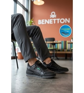 United Colors Of Benetton Siyah Hafızalı Taban Bağcıklı Erkek Spor Ayakkabı BNI-11135 M