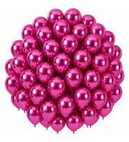 Fuşya Renk Lateks krom Balon (30 cm) - 50 Adet