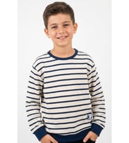 Breeze Erkek Çocuk Sweatshirt Arma Detaylı 4-10 Yaş, Beyaz