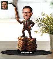 BK Gift Kişiye Özel Erkek Öğretmen Tasarımlı Karikatür Biblo -3, Öğretmene Hediye, Öğretmenler Günü Hediyesi