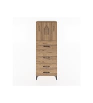 Hyperion Dolap 2 Raflı 4 Çekmeceli 2 Kapaklı 60x44x163 Çam-Çam