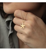 Kişiye Özel Tasarım Deniz Yıldızı Kolye 925K Gümüş (Gold)