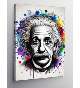 Kanvas Tablo Einstein ve Soyut Renkler