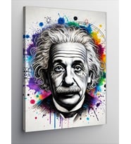Kanvas Tablo Einstein ve Soyut Renkler
