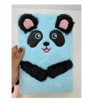 Gifttime Peluş Çizgili Sevimli Panda Tasarımlı Defter (Mavi)