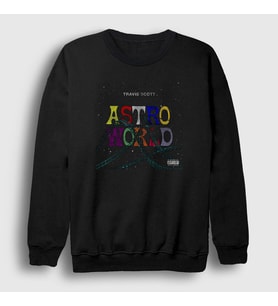 Presmono Unisex Siyah Roller Coaster Astroworld Travis Scott Sweatshirt 43074tt
