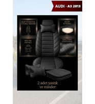 audi a3 2013 Koltuk ve Kılıf uyumlu Minder Lüks Siyah Yastık 2 Minder 2 Yastık