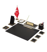 Lina Sümen Takımı 10 Parça Siyah Full Set (Gold)