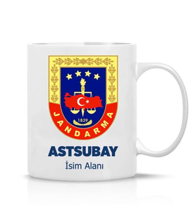 Jandarma Astsubay Özel Hediye İsimli Çay Kahve Kupa Bardak-Askeri-024