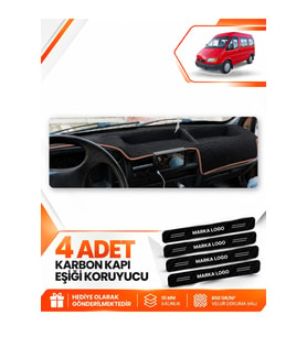 FORD TRANSİT 1 (1986-1994) Uyumlu Ön Torpido Koruma Kılıfı Halısı - Siyah Kahverengi