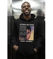 Eren Yeager Baskılı Unisex Oversize Attack On Titan Anime Karakter Hoodie