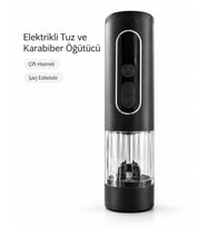 Çift Hazneli Şarj Edilebilir Elektrikli Tuz ve Karabiber Öğütücü