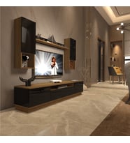Decoraktiv Trio 5DAS Mdf Tv Ünitesi Tv Sehpası - Pera Siyah (Pera - Siyah)