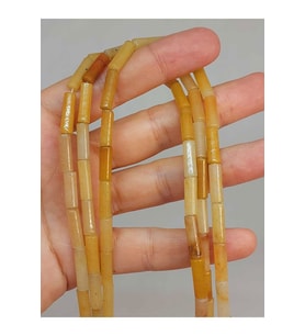 Bileklik Boy Akik Taşı Silindir Kesim 4x12.5mm Yarım Dizi (49362) (18CM UZUNLUĞUNDADIR)