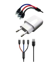 Çoklu Hızlı Şarj Kablosu ve Hızlı Şarj Soketi Type-C Mikro İphone Uyumlu 1.2 Metre 3A
