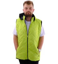 Mode XL Büyük Beden Erkek Kapüşonlu Fermuarlı Şişme Yelek U24700 Yeşil