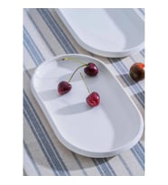 Acar JEA-07404 Rumi 2 Adet Porselen Oval Kayık Sunum Tabak 27 cm