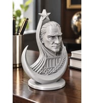 Ay Yıldızlı Atatürk Dekoratif Mini Biblo