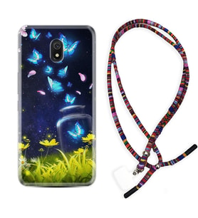 Xiaomi Redmi 8A 8 Pro 9C 9T 10C 11T Pro Kılıf Boyun Asklı Rasta Silikon Neon Butterflys 1309