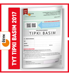 YKS-TYT 2017 ÖSYM Tıpkı Basım Dijital Çözümlü Örnek Çıkmış Soru Kitapçığı (Beyaz)