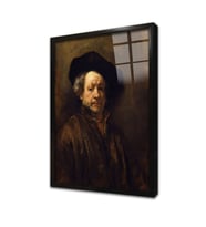 Portre Rembrandt Otoportre Çerçeveli Cam Tablo