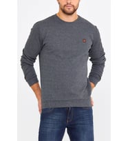 COMEOR Erkek Bisiklet Yaka Göğüs Nakış Detaylı Gri Sweatshirt